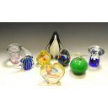 Paperweights - various, novelty, a fish, inscribed Laguna; a penguin,