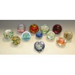 Paperweights - various, butterfly, flower and swirl inclusions,