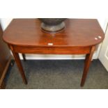 A 19th century mahogany D end table , shell patera to legs, c.