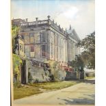 Michael Crawley Chatsworth House signed, watercolour, 46cm x 3.