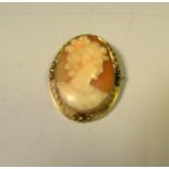 A gold mounted cameo