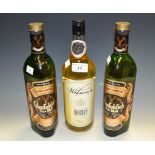 Wines and spirits - a Glenfiddich pure malt whisky; another; a Wilson's blended Whisky (3).