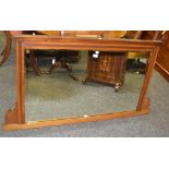 A late 19th/early 20th century mahogany rectangular overmantel mirror