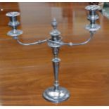 A large candelabrum, the base and candlestick silver,