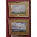 English school (late 19th century) A pair, Norfolk skies, watercolours, each 47cm x 30cm,