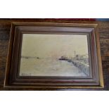 Sally Turner Off the Harbour signed, dated 76, oil on hardboard, 19cm X 29.