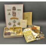 Militaria - cap badges, Royal Armoured Corps, 15/19 King Hussar's ephemera, menus; 1951 crown,