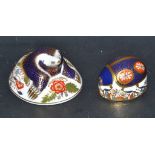 A Royal Crown Derby paperweight, mole; another,