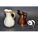 A Royal Worcester miniature jug, green elephant mask handle, picked out in gilt, 12cm,