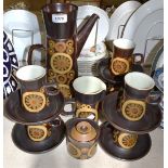 A Denby Arabesque pattern coffee set for six