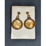 A 14ct gold earrings,