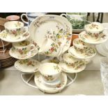 A Copeland Spode tea service for six, comprising cake plate; side plates, cream jug, sugar bowl,