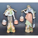 A pair of Continental figures of a milkmaid and a dairy boy (2)