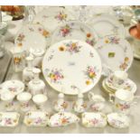 A Royal Crown Derby Posie pattern cake platter, vases, cup and saucer, salt and pepper, ginger jar,
