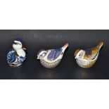 A Royal Crown Derby paperweight, sitting duckling; others,