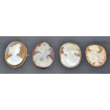 A 19th century oval carverd shell cameo brooch,