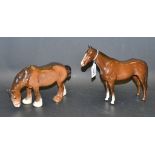 A Beswick gloss grazing Shire horse, printed mark; another,