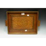 A Sorrento Ware inlaid tea tray ,