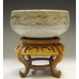 An Asian crackle glazed celadon bowl,