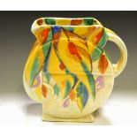 A Beswick Art Deco jug painted in tones of orange,