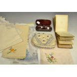 Ladies Ephemera - a Jerusalem olive wood pressed flowers book; a sequinned evening bag,