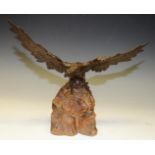 A bronze eagle,