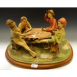 A Capodimonte porcelain figural group, The Card Players, no. 330, 26.