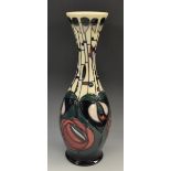 A contemporary Moorcroft Tribute To Charles Rennie Mackintosh pattern slender baluster vase,