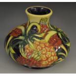 A contemporary Moorcroft Pineapple pattern compressed ovoid vase,