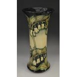 A contemporary Moorcroft Solomon's Seal pattern tapering cylindrical vase,
