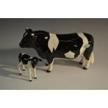 A Beswick Fresian bull, CH Coddington Hilt Bar, designed by Arthur Gredington, 12cm high,