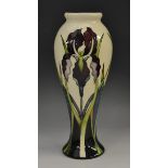 A contemporary Moorcroft Antheia pattern slender inverted baluster vase,