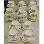 Teawares - a Gainsborough Primrose part tea service for four;
