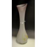 A Murano type flared pink glass vase