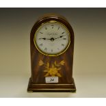 A Knight & Gibbins inlaid Edwardian style domed mantel clock, Roman numerals,