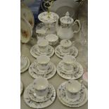 A Royal Albert Brigadoon pattern part coffee service, consisting of a cake stand, coffee pot,