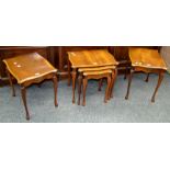 A mahogany nest of tables;