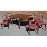 A set of six Victorian mahogany dining chairs;