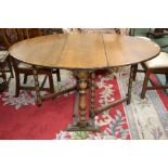 An oak dropleaf table,