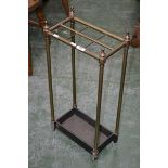 An early 20th century brass stick stand