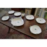 A set of six Shorter and Son 'plaice' fish plates; large dish;