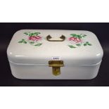 Kitchenalia - An enameled floral bread bin,