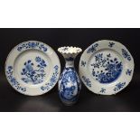 Two 18th century Chinese blue and white plates;