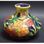 A contemporary Moorcroft Pineapple pattern compressed ovoid vase,