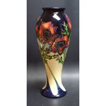 A contemporary Moorcroft Freedom Fields pattern slender inverted baluster vase,
