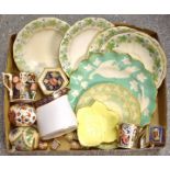 Royal Crown Derby - A Curator`s demitasse cup Derby Garden; an hexagonal box in the Imari pallet;