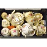 A pair of Royal Crown Derby Posies pattern ginger jars; a bachelor tea service; napkin rings;
