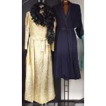 Vintage costume - Liberty of London gold and silver brocade evening dress, c.