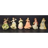 A Wedgwood figure Red Riding Hood; others, Rapunzel, The Goose Girl, Cinderella, Little Bo Peep,