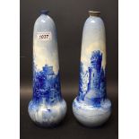 A pair of Doulton Named View slender vases,